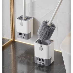 Sincecu Silicone Toilet Brush Set Wall Mounted No Drill Adhesive Holder Hygienic Cleaner