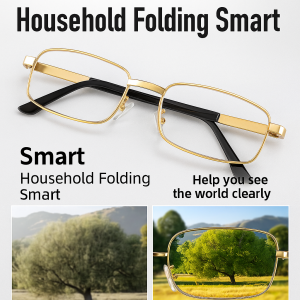 Foldable Reading Glasses High-end Crystal Anti-blue HD Anti-fatigue Presbyopia Glasses