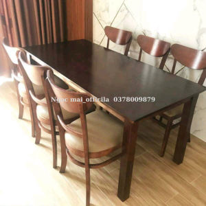 BÀN ĂN CƠM 6 GHẾ GỖ MANGO - BỘ GỒM một bàn 1M60 + 6 GHẾ - BH 12 THÁNG
