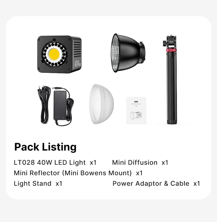 Ulanzi LT028 Professional LED Photography Video Lamp 40W Power