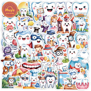 MUYA 50pcs Kids Dental Reward Stickers Waterproof Smile Motivational Vinyl Stickers for Toothbrush Chart Laptop Water Bottle