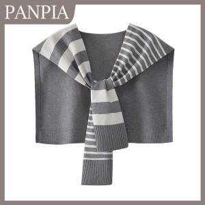 PANPIA New Match Black And White Knitted Striped All-Matching Fashion Decoration Website Red Plus-Sized Neck Protection Shoulder Shawl