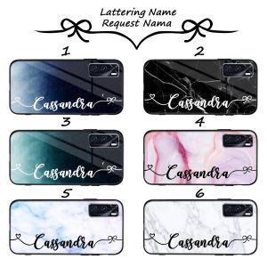 Custom Case Kaca Request Nama Sesuai Keinginan  - Kesing HP - Case HP - [M198] - Casing HP - Casing  Vivo - Casing HP  Vivo - Kesing  Vivo - Kesing HP Vivo