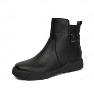 caiti022 European and American large size Martin boots womens British thick-soled single boots retro flat ankle boots