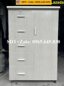TỦ NHỰA ĐÀI LOAN 1 CÁNH 5 NGĂN KÉO MÀU GỖ SỒI CHO BÉ (có giao sau giờ hành chính) 012