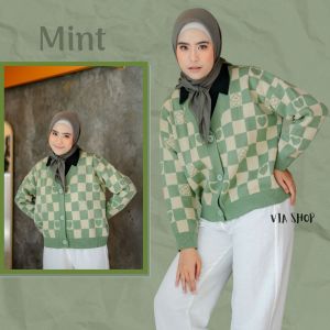 Cardigan Rajut Korea Style Love Star Terbaru Knitwear Outerwear Cewek Kekinian Kardigan Wanita Viral Baju Rajut Terkini Knits Viral Bisa COD Others