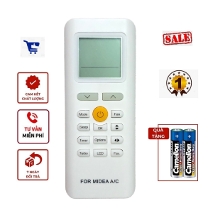 Điều khiển máy lạnh Midea A/C AC RG70E/BGEF RG70C - Hàng tốt tặng kèm pin - Remote từ xa máy lạnh Midea