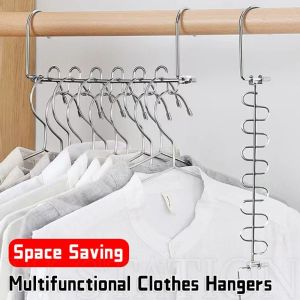 Magic Hanger Multi-port Stainless Steel 9 Hole Clothes Hangers - Multi-functional Storage Artifact Hanger Folding