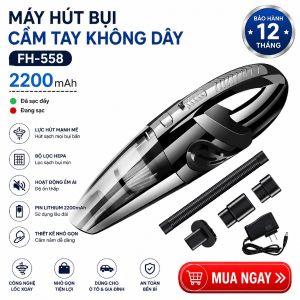 Máy Hút Bụi Cầm Tay Không Dây 5IN1 Lực Hút 18000PA Siêu Khỏe Công Suất 120W Hút bụi cầm tay không dây khoẻ