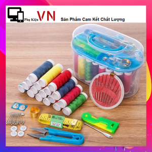 Hộp kim chỉ đa năng 55 món bộ phụ kiện may vá/ Hộp kim chỉ 55 chỉ Tiết gia đình tiện dụng kèm hộp đựng tiện ích