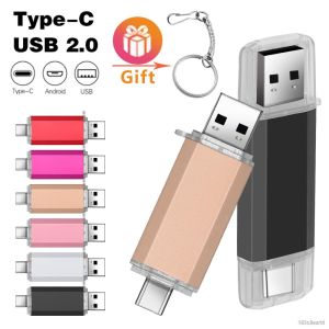 ♥【Readystock】 + FREE Shipping+ COD ♥ U disk Hotsale OTG USB Flash Drive 2.0 Type C Pen Drive 256GB 128GB 64GB 32GB 16GB USB Stick 2.0 Pendrive