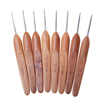 Bamboo Crochet Knitting Needles Hooks Yarn Weave Handle Hook DIY Tools Sewing Accessories Lace Weave Craft Needle 1.0mm-3.5mm