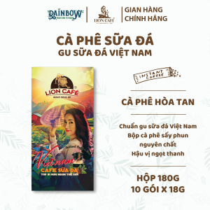 Cà phê sữa hòa tan 3in1 Lion Cafe Gu Sữa Đá Việt Nam - Hộp 180g (18g x 10 gói)