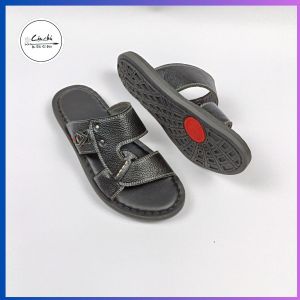 Dép nam đế mỏng  dép nam quai ngang da bò thời trang may đế