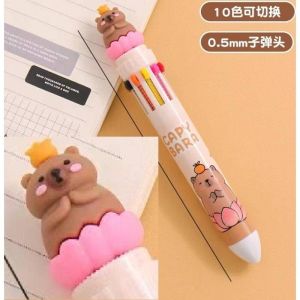 New 10 Color Capybara Cartoon Bear Ballpoint Pen Cute Cartoon Gel Pen Student Stationery Birthday gift