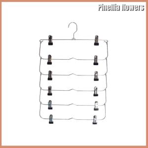 【Pinellia flowers】 6-Tier Skirt Pants Shorts Hangers Space Saving No Slip Storage Metal Skirt Rack
