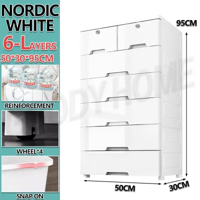 LifeStow Drawer Cabinet Durabox Plastic Wardrobe With Wheels Clothes Storage Organizer Megabox