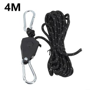 4M Pulley Camping Rope Adjustable Tent Cords Ratchet Straps for Camping Tent and Lighting Fixtures