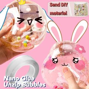 Sanrio Nano Tape Bubble Blowable Multipurpose Tapes Reusable Nontoxic High Sticky Kids DIY Toy Double Sided Adhesive for Home-appliance
