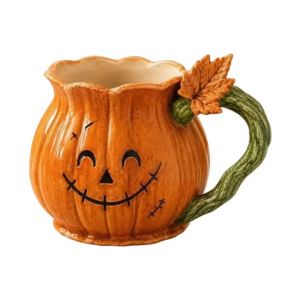 Pumpkin Halloween Mug with Handle Seasonal Resins Drinkware Cup for Fall Coffee Bar Decors and Candy Holders Display2026
