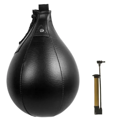 MAJESTI 2pcs PU Leather Boxing Speed Bag Stitched Pear Shaped Hanging Speed Ball Portable Lightweight Training Bag Home Gym