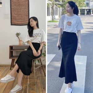 Váy Dáng Dài Đuôi Cá Vải Co Giãn 4 Chiều Ôm Body Tôn Dáng D102