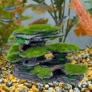 [COD] shiou หินวิวภูเขาสำหรับพิพิธภัณฑ์สัตว์น้ำหินวิวอควาเรียมมอสเซดที่หลบภัยใต้น้ำของตกแต่งตู้ปลาเรซินขนาดใหญ่
