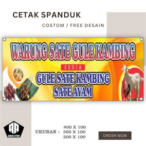 Cetak Banner Cetak Spanduk Warung Sate Gule UKURAN 400X100 BISA REQUEST