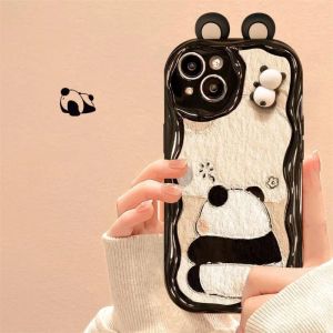 DEAMOR Case Oppo A5S A5 2020 A7 A9 2020 A11K A12 A15 A15S A16 A16S A17 A18 A38 F9 Softcase Silicon Motif 3D Panda Black Lotso Wave Camera Protaction
