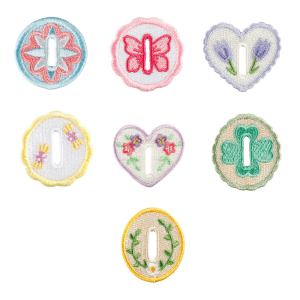 7 Pcs Button Embroidered Patches Heart-Shaped Sewing Patches Iron On Patches Applique Patches Sew On Patches for Clothes