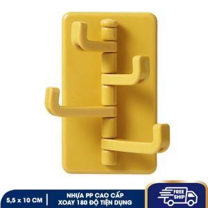 Móc Treo Đồ Dán Tường 4 Nhánh Xoay 180 Độ Hình Cây Thông - Giá Treo Đồ 4 Móc Kệ Móc Đồ Tiện Dụng Xoay