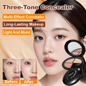 Three Color Concealer Palette to Cover Acne Marks Spots Dark Circles Brighten Tear Grooves Face Concealer高遮瑕力三色调色遮瑕膏