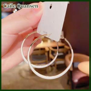 Caile 1Pair Girl Fashion Earrings Drop Glaze Earrings Exaggerated Circle Earrings Womens High-end French Temperament Hoop Earrings