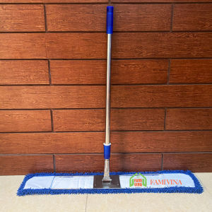 Cây lau nhà công nghiệp san hô 90cm-Chổi lau nhà tự vắt tấm lau Microfiber 360 thân cán inox siêu bền chắc chắn