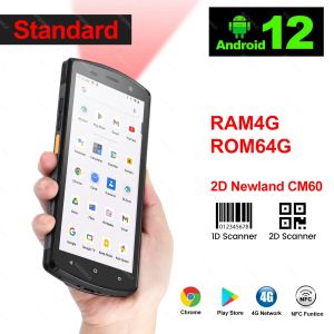 5.7 Inch Android 12 Handheld PDA Terminal Barcode Scanner 1D/2D QR Code 4G WiFi Bluetooth NFC Socket Cradle Charge RAM4G ROM64G