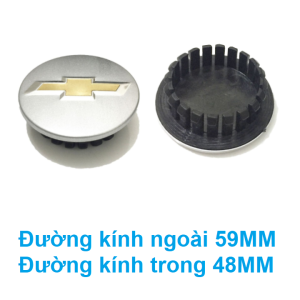 Logo chụp mâm ốp lazang bánh xe ô tô Chevrolet 59mm chất liệu nhựa ABS cao cấp mã hàng CRZ59-B