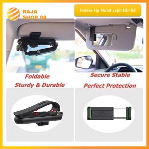 Phone Holder Mobil Jepit HD-58 Penyangga Hp Holder Hp Mobil Tongsis Selfie