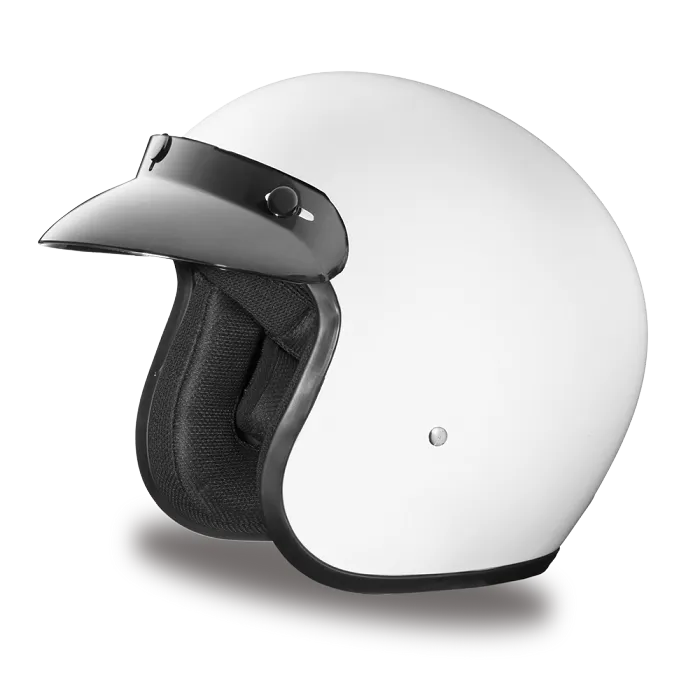 DOT White 3/4 Open Face Motorcycle Helmet Matt Glossy Black White