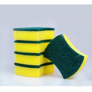 Miếng Rửa Chén Bát mềm TẠO BỌT 2 Mặt Vòng Eo Xanh Vàng Tiện Dụng - Miếng Bọt Biển Tạo Bọt Cọ Rửa Xoong Nồi Siêu Sạch