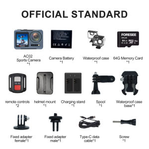 Roadjoy AC02 PRO Action Camera 4k Ultra HD 60fps กล้องแอคชั่น กล้อง vlog sport camera กล้องแอคชั่น แบบกันน้ำแบบพกพา กล้องติด 64G Card