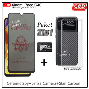 PROMO 3IN1 Tempered Glass AG Matte Xiaomi Poco C40 Poco M6 4G M4 Pro Anti Glare Kaca Full Cover