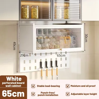 ORDORA Aluminum Kitchen Cabinet Anti Termite Tempered Glass Modular Pantry Hanging Cabinet Wall For Kitchen Storage Spice Rack
