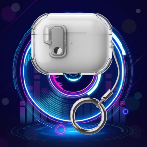 เคสโปร่งใสกันกระแทกสำหรับ AirPods 4 TPU สวิตช์ล็อคฝาครอบป้องกันสำหรับ AirPods Pro 2nd อุปกรณ์เสริมหูฟังพร้อมพวงกุญแจ