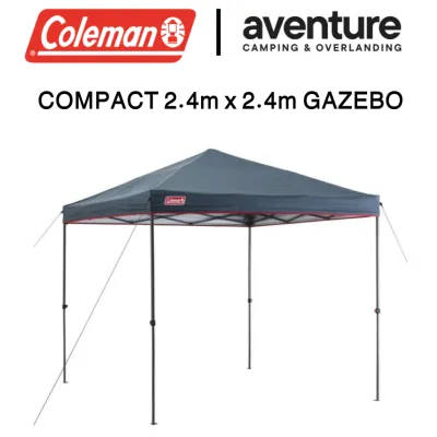 (READY STOCK) Coleman 2.4m x 2.4m Ultra Compact Portable Instant Up Gazebo Shade Market Tent Shelter with Wheels Carry Bag