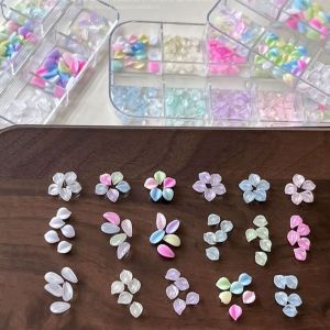 FXUP 12 Grids/Box Nail Art Sequins Kit 3D Flower Petals Transparent Nail Art Glitter Set  DIY DIY Nail Embellishments Manicure Accessories