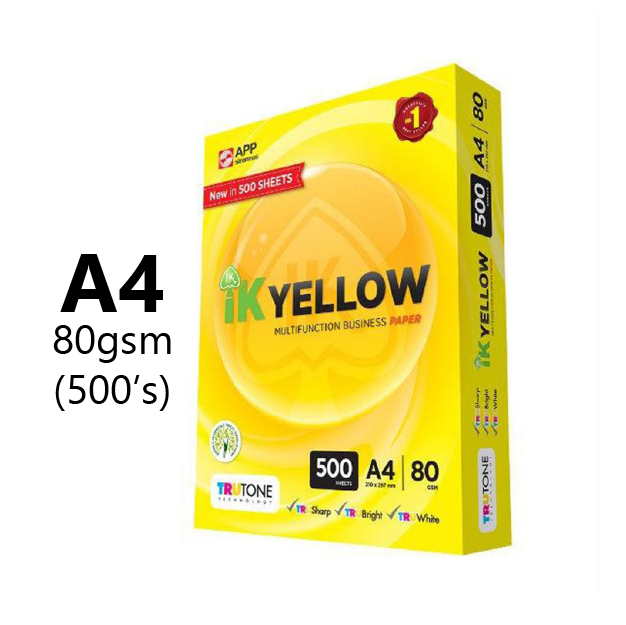 IK Yellow A4 Paper 500’s 80gsm / Kertas A4 Putih / Kertas Fotostat /A4 ...