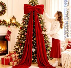 ZZ Oversized Christmas Bow for Home Office Events - for Christmas trees windows doors and others oversized big bow made of excellent fabric - reversible - decorative - excellent quality - excllent quality - fabric from abroad - classy and elegant -