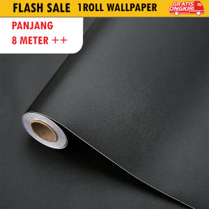 Wallpaper Dinding Polos Hitam Elegan 45cm x 10m