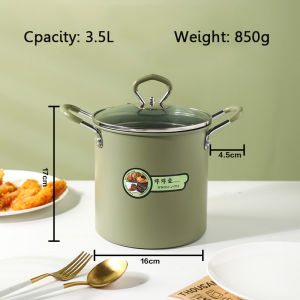 S&S 3L Deep Fryer Noodle Pot Non-stick Fryer Pot With Stainless Steel Filter Screen Frying Pot Oil-saving Mini Pan Multi-function Soup Pot Independent Filter