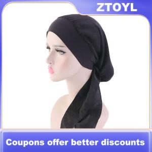 【ZTOYL】 Women Cancer Head Scarf Chemo Hair Loss Hat Turban Pre-Tied Headwear Bandana New
